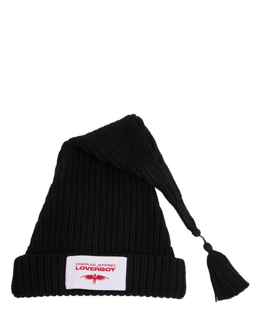 Uomo Cappello Beanie Sloppy Giuseppe di Charles Jeffrey in Black da Uomo