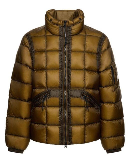 C P Company Brown D.d.shell Down Jacket W/ Packable Hood for men