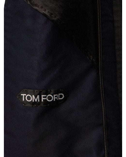 Tom Ford Kompakte Militärjacke Aus Baumwolle in Blue für Herren