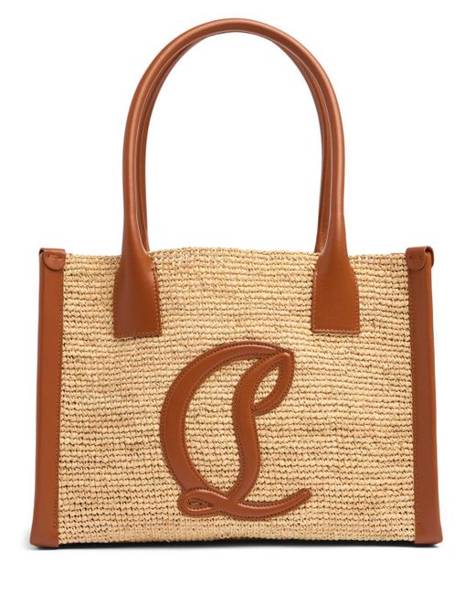 Christian Louboutin Brown Small By My Side Raffia Tote Bag