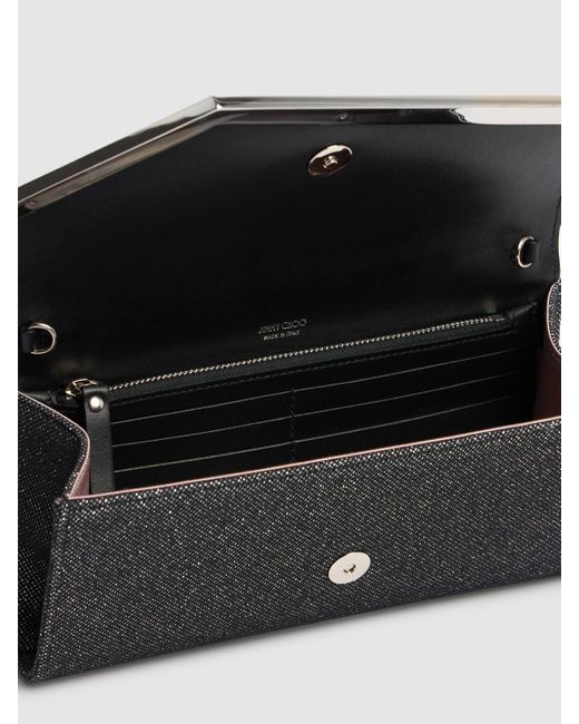 Jimmy Choo Gray Emmie Glittered Clutch
