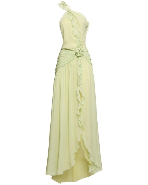 Mujer Vestido De Organza De Seda Con Volantes Blumarine de color Green