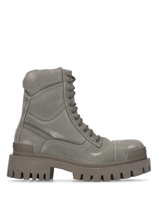 Balenciaga Gray Combat Strike Boots Shoes