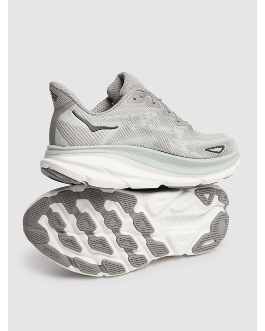 Hoka One One White Clifton 9 Running Sneakers for men