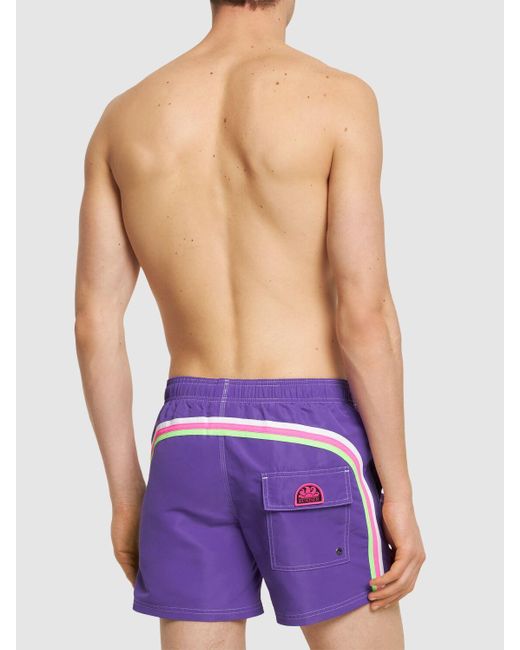 Short de bain en nylon avec taille stretch Sundek pour homme en coloris Purple