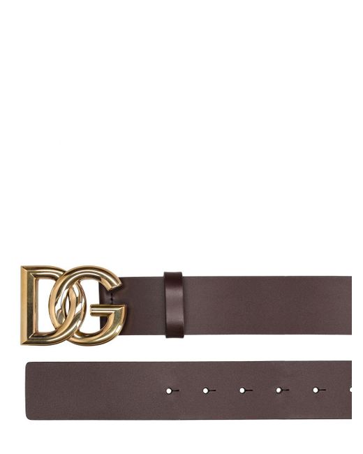 Dolce & Gabbana 4cm Breiter Ledergürtel Mit Logo in White für Herren