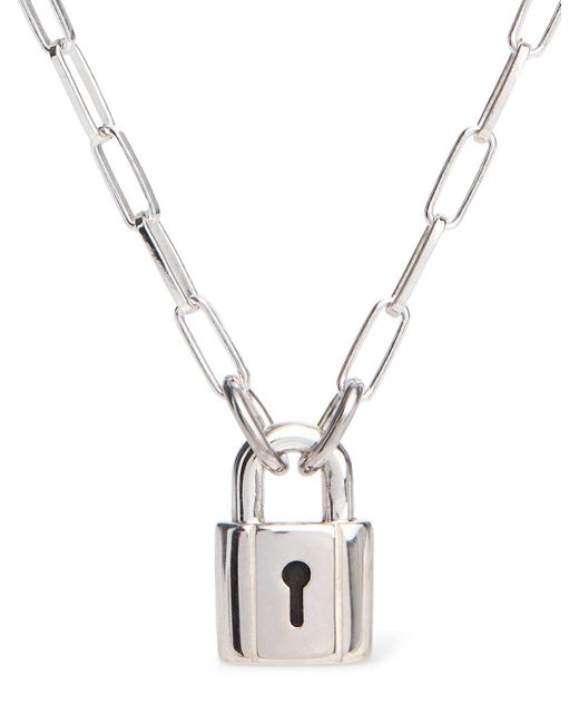 Dodo Metallic Lock Chain Necklace