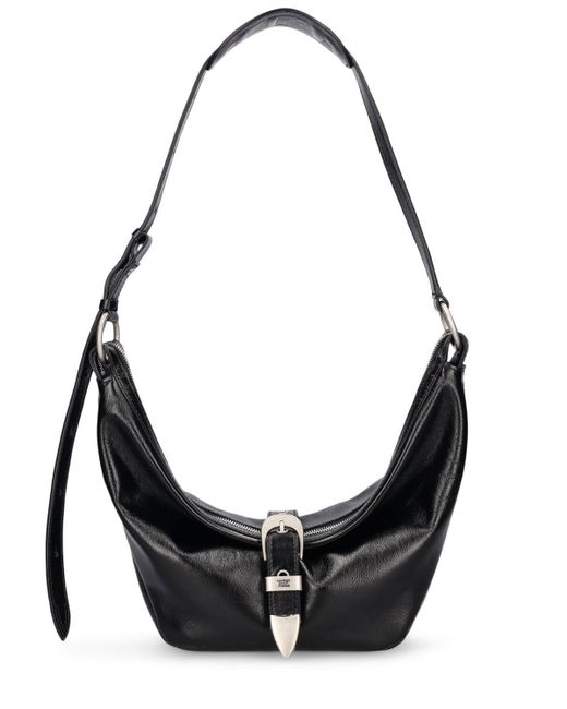 MARGE SHERWOOD Black Mini Belted Leather Hobo Bag