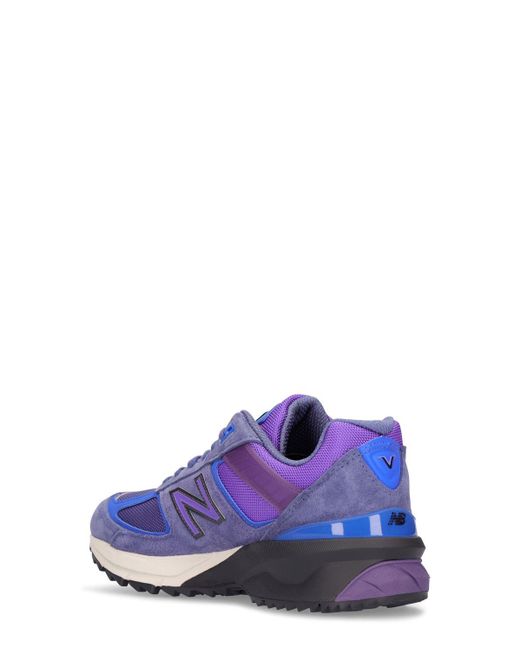New Balance Leather 990 Sneakers in Purple | Lyst