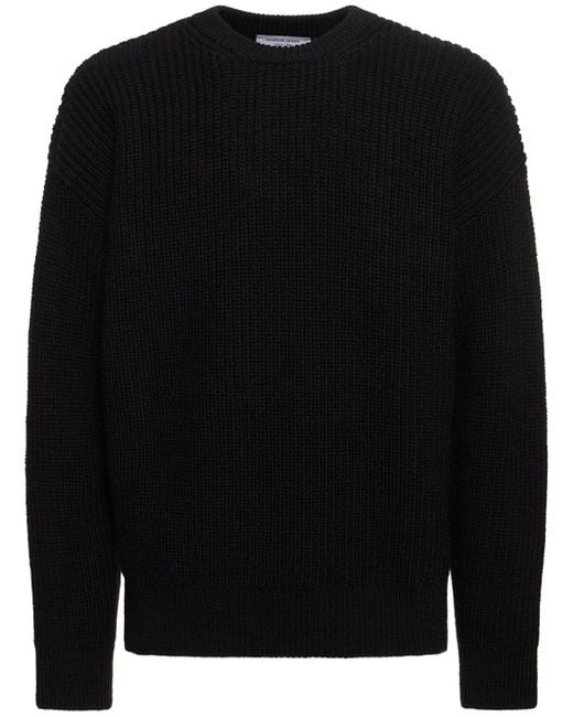 MARINE SERRE Black Fluffy Moon Wool Knit Crewneck Sweater for men