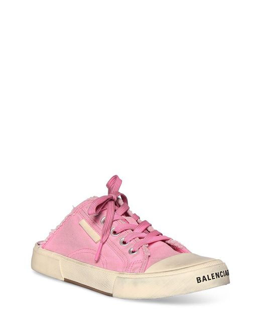 Balenciaga Pink 20mm Paris Cotton Mule Sneakers