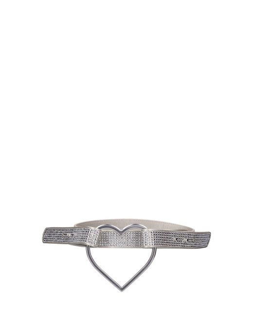 Blumarine Heart Logo Embellished Belt in White Lyst