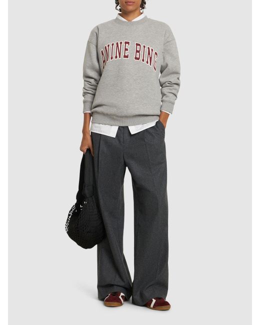 Anine Bing Spencer コットンブレンドスウェットシャツ Gray