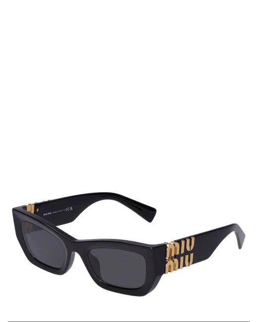 Miu Miu Black Squared Acetate Sunglasses