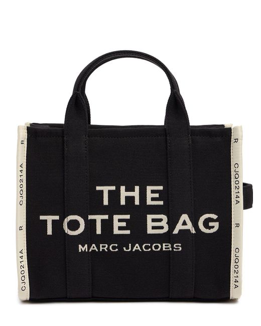 Marc Jacobs Black The Medium Tote Cotton Jacquard Bag