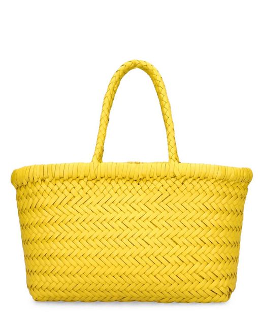 Dragon Diffusion Yellow Mini Flat Gora Leather Basket Bag