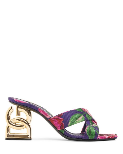 Mules en satin keira 75 mm Dolce & Gabbana en coloris Multicolor