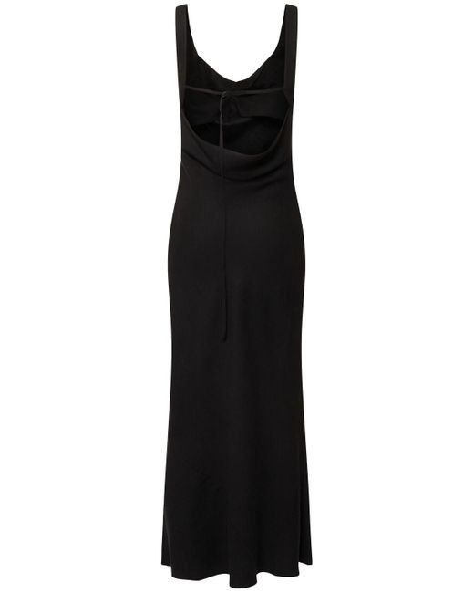 St. Agni Black Langes Kleid Mit Doppel-drapierung