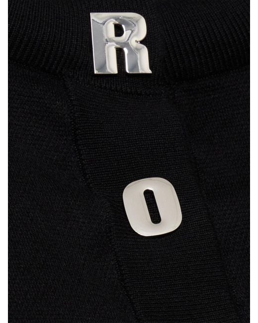 ROTATE BIRGER CHRISTENSEN Black Logo Knit Cotton Cardigan