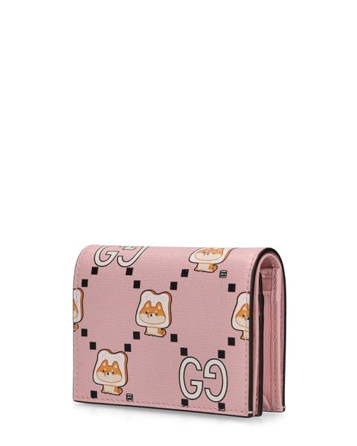 Gucci Kawaii gg Supreme Printed Card Holder in Gray