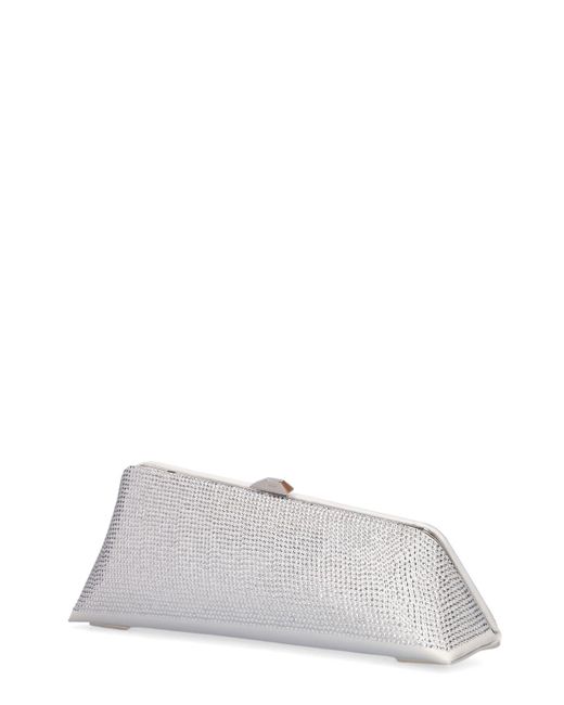 The Attico White Long Night Crystals Clutch
