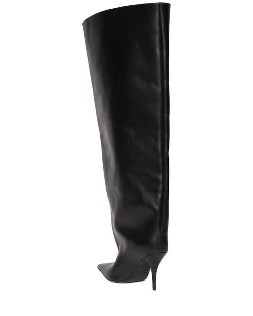 Stivali waders in pelle 110mm di Balenciaga in Black