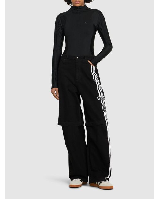 adidas Originals Adibreak Denim Two-In-One Pants in Black | Lyst