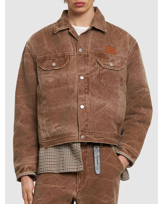 Acne Brown Orsan Padded Cotton Canvas Jacket for men