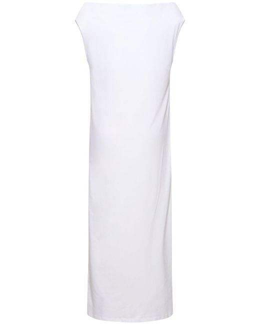 Robe mi-longue en coton martial Loulou Studio en coloris White