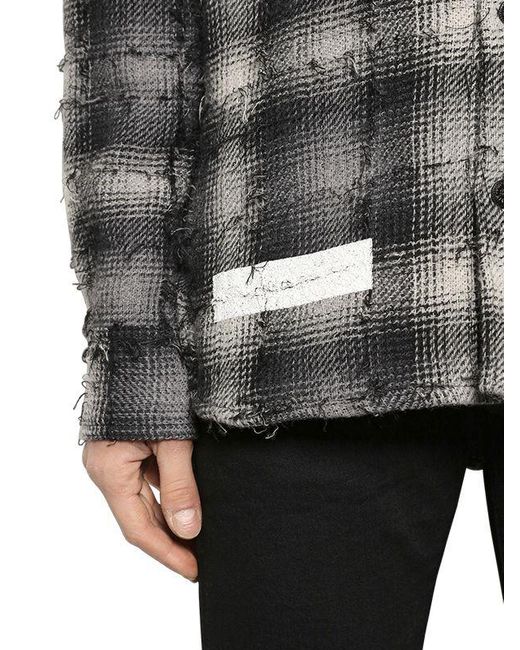 Virgil Abloh Plaid Flannel Hooded Shirt 