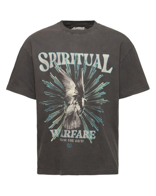 T-shirt spiritual conflict in cotone di Honor The Gift in Black da Uomo