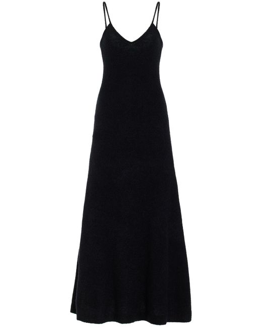 Gabriela Hearst Black Langes Kleid Aus Kaschmir-bouclé "sinclair"