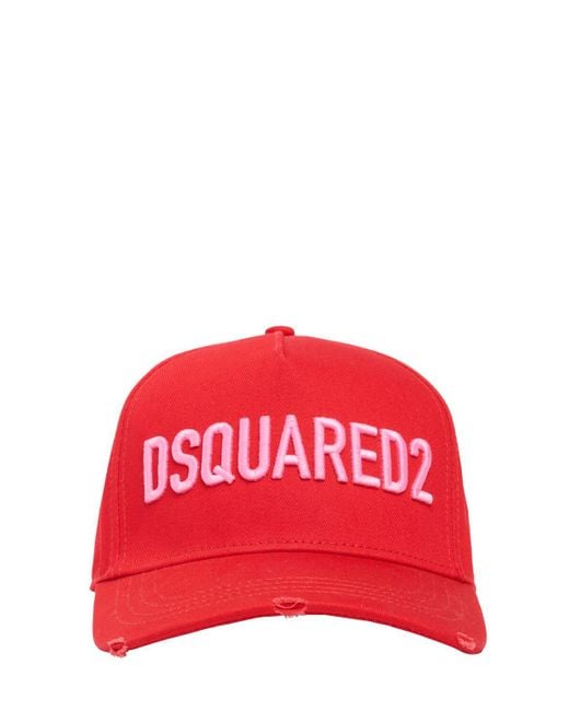DSquared² Red Technicolor Baseball Cap for men