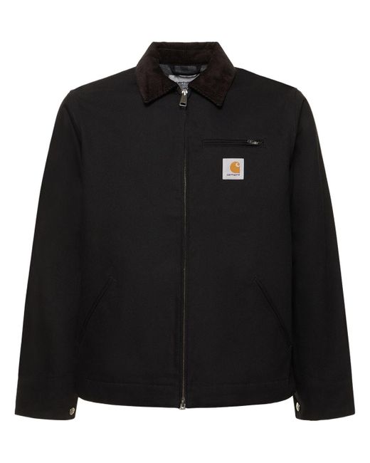 Carhartt WIP Black Detroit Zip Up Cotton Jacket for men