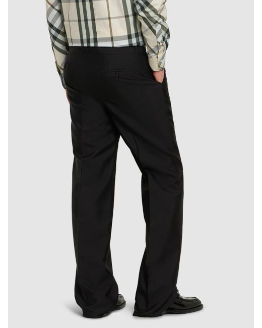 Pantalon en laine et soie tom Burberry pour homme en coloris Black