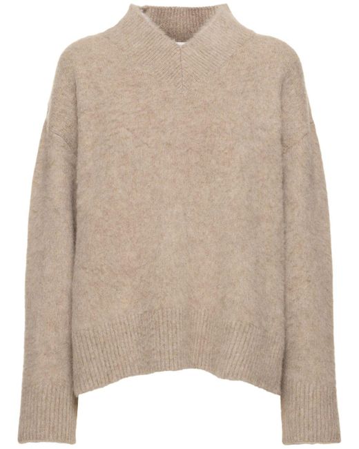 The Row Natural Fayette Cashmere V-neck Sweater