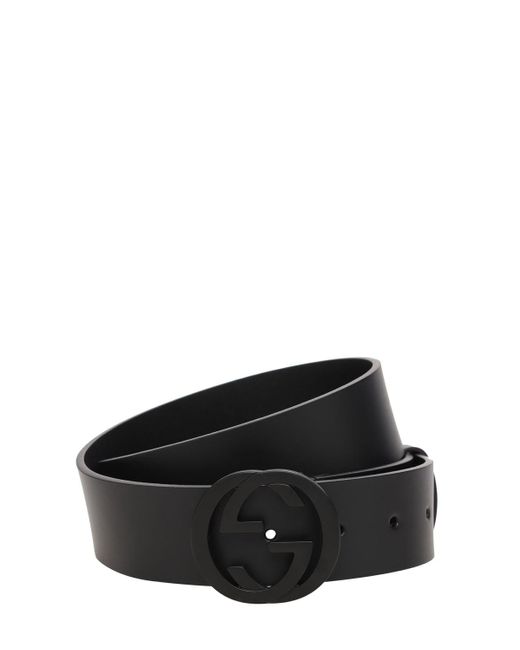 black gucci belt interlocking g