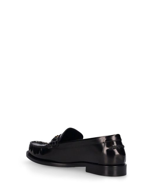 Versace Black 20Mm Leather Loafers