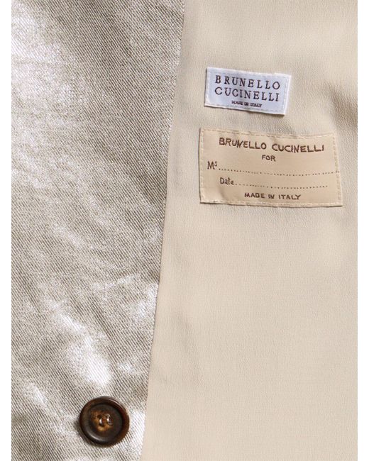 Brunello Cucinelli メタリックリネンギャバジンジャケット Gray