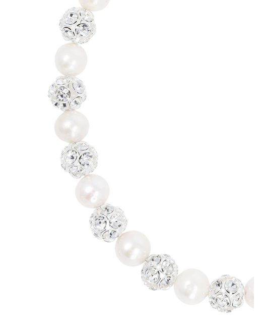 Magda Butrym White Crystal And Pearl Collar Necklace