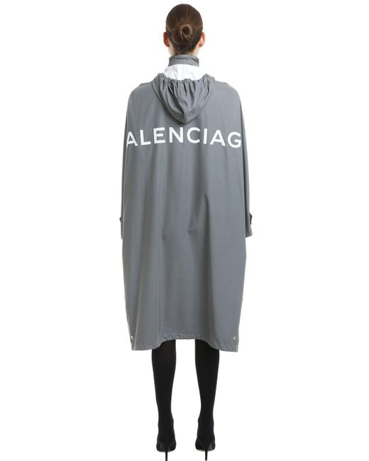 Balenciaga Gray Opera Reflective Rain Coat