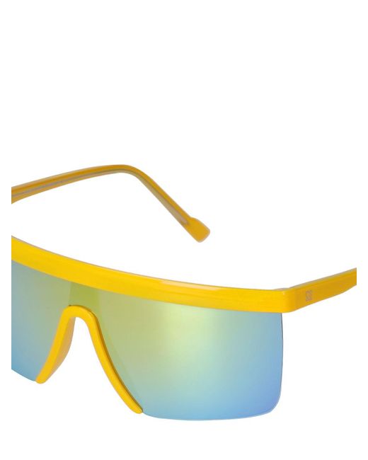GIUSEPPE DI MORABITO Yellow Mask Acetate Sunglasses W/ Mirror Lens