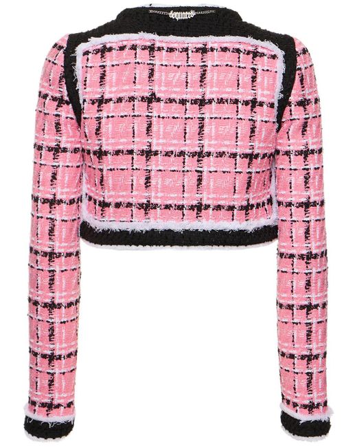 DSquared² Pink Kurze Jacke Aus Bouclé