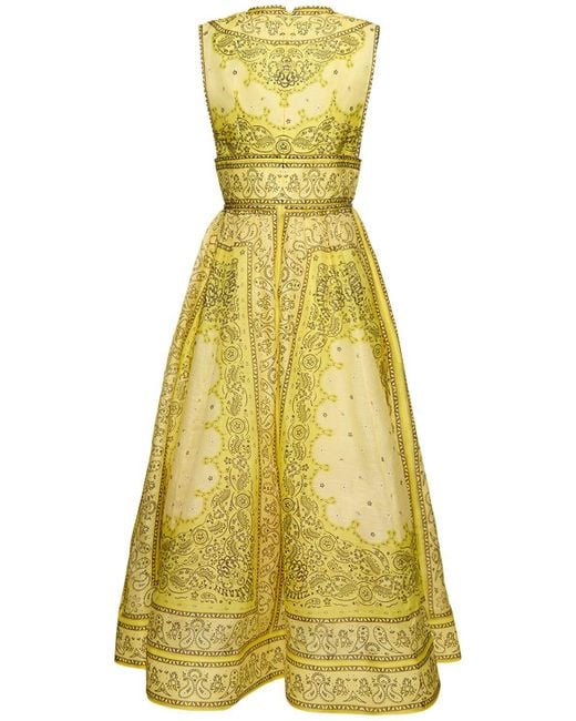Vestido largo de lino Zimmermann de color Yellow