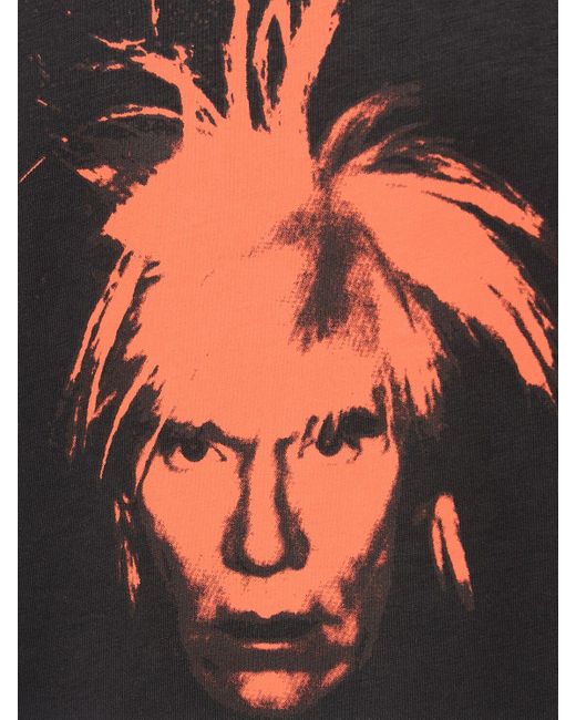 T-shirt andy warhol in cotone stampato di Comme des Garçons in White da Uomo