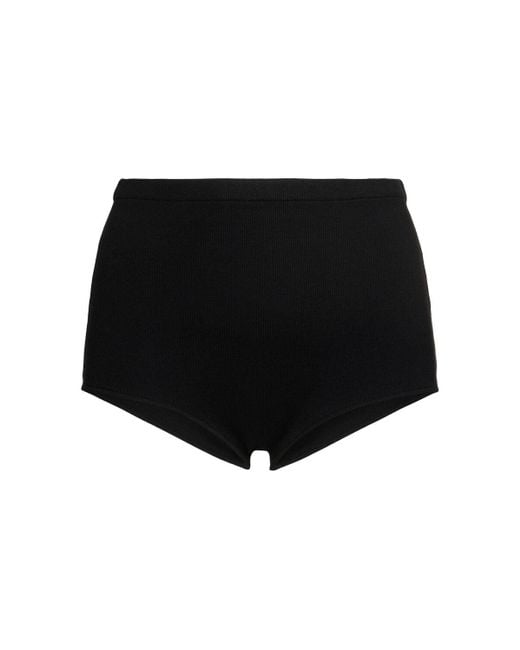 Frankie Shop Alissa Viscose Blend Knit Micro Shorts Black