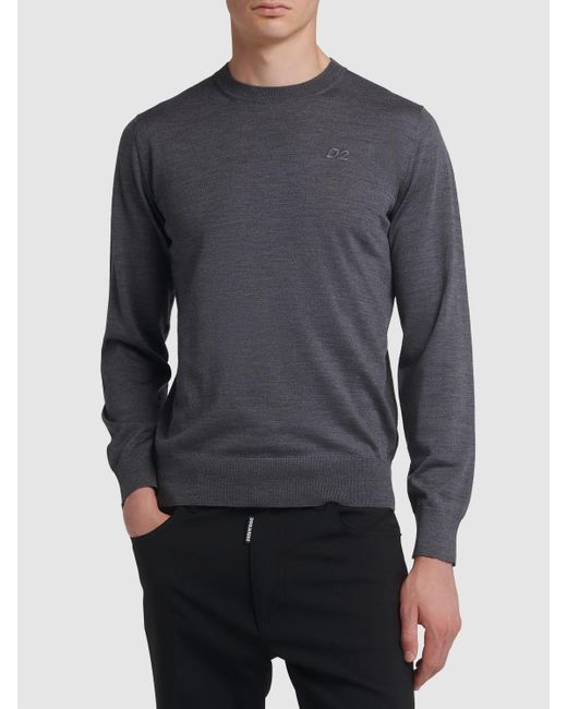 Suéter de lana DSquared² de hombre de color Gray