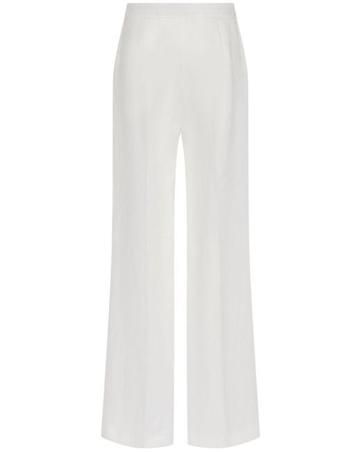 Max Mara Aversa リネンワイドパンツ ホワイト | Lyst