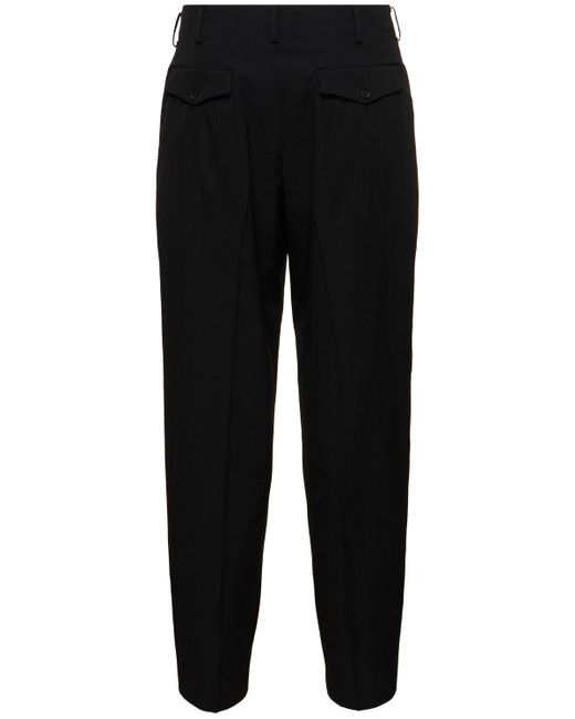 Pantaloni z-2 in gabardina di lana di Yohji Yamamoto in Black da Uomo