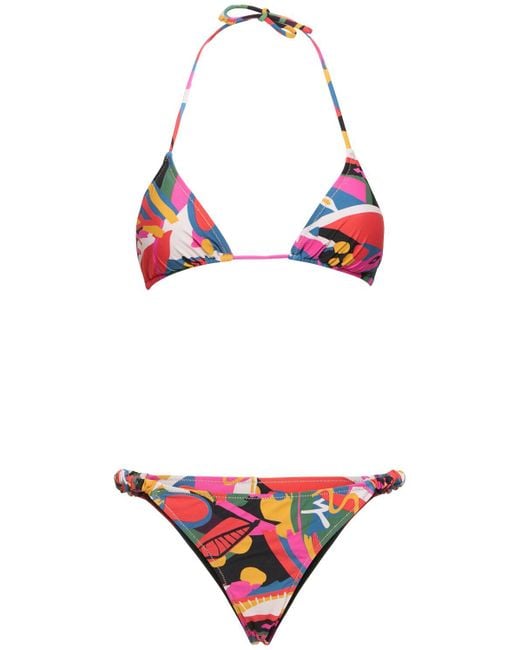 Reina Olga White Scrunchie Triangle Bikini Set